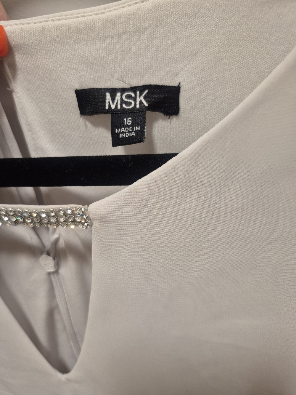 MSK White Blouson Top with Black Textured Midi Skirt - Picture 2 of 4